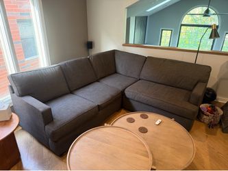 Large Gray L-Shaped Sectional Sofa - 120" x 96" - Comfy