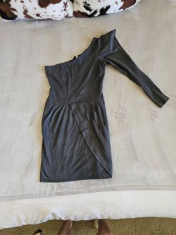 Gray One-Shoulder Bodycon Mini Dress