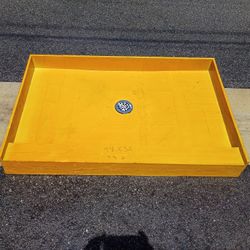 48x32 Tile X Redi Shower Base Center Drain Chrome,