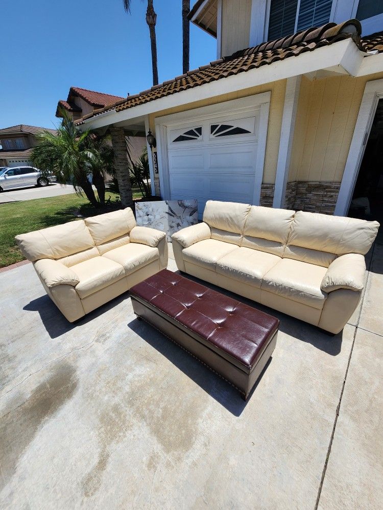 Free Leather Sofa & Loveseat Couch