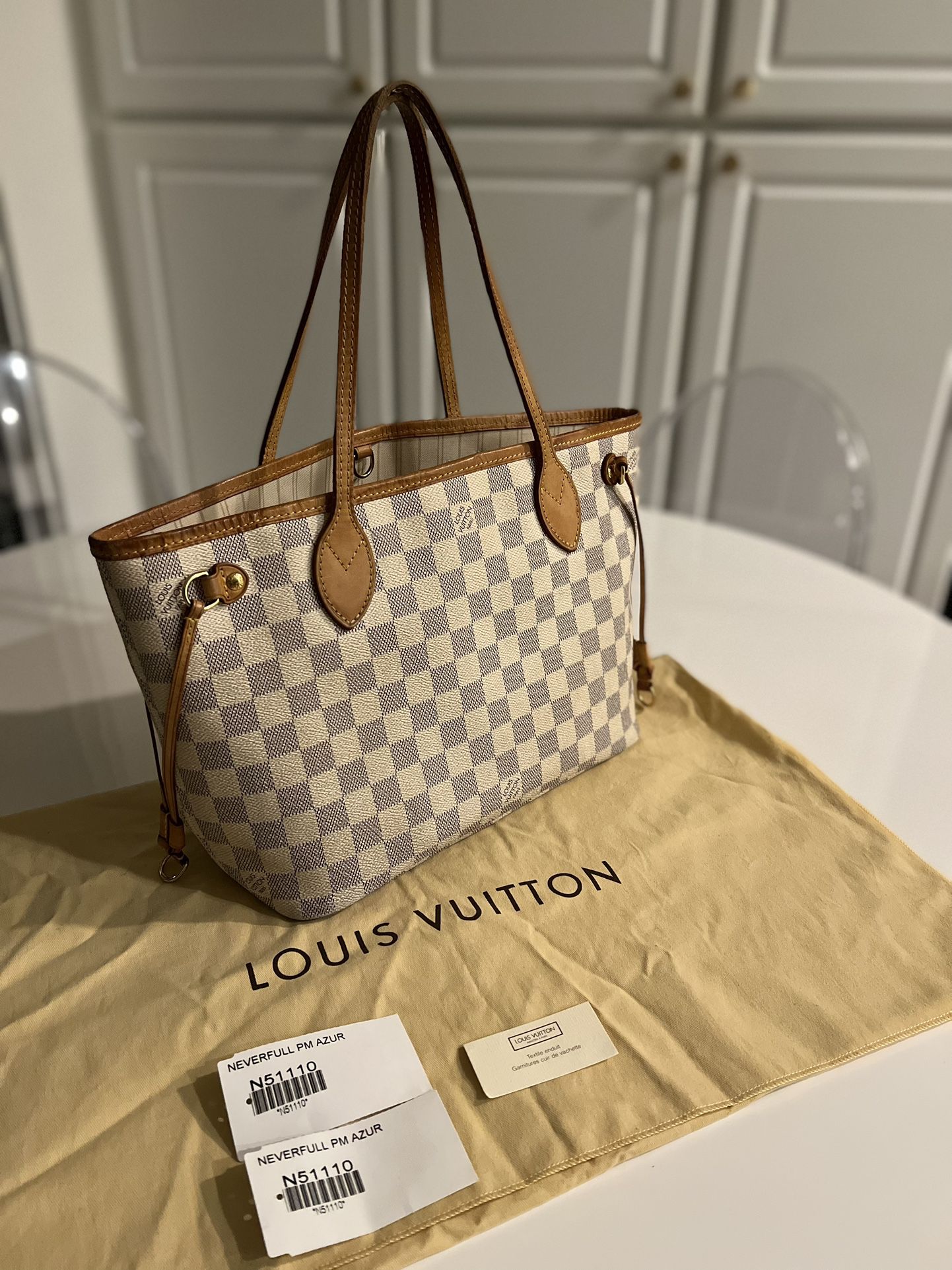 Louis Vuitton Damier Azul Neverfull PM N51110 Tote Bag