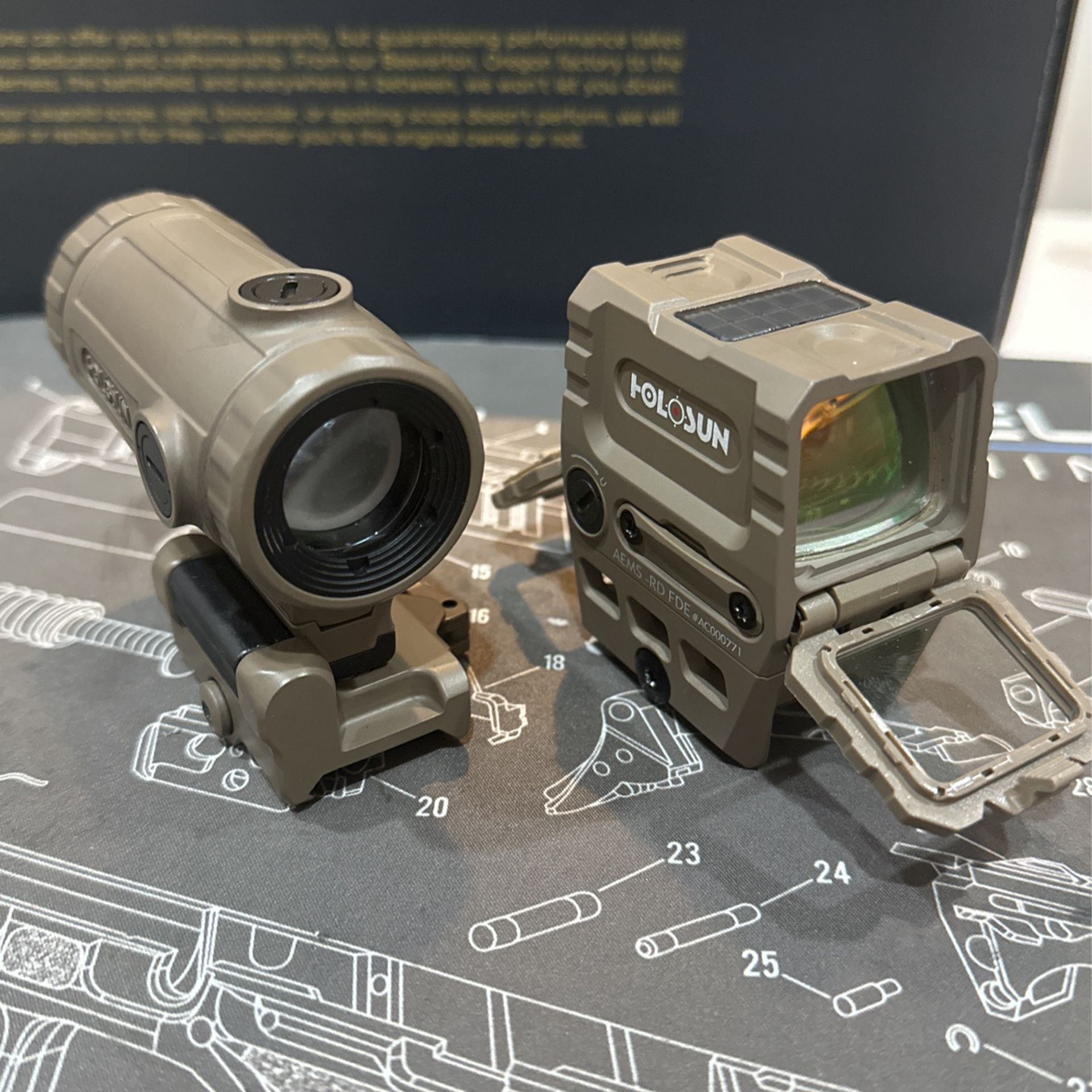 Holosun AEMS FDE OPMOD + Magnifier