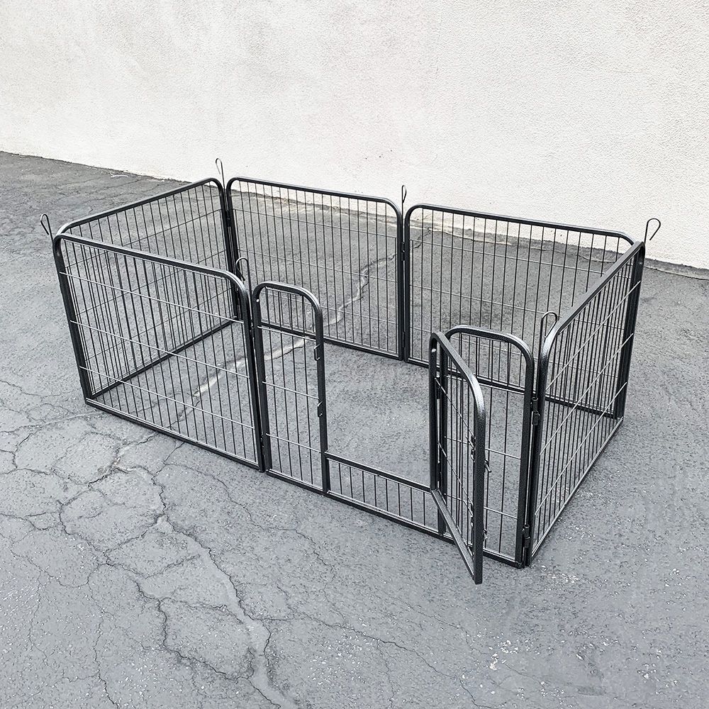 New $60 Heavy Duty 24” Tall x 32” Wide x 6-Panel Pet Playpen Dog Crate Kennel Exercise Cage Fence Play Pen