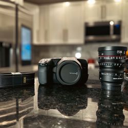 Black magic pocket cinema camera 6k with meike 35mm t2.1 cine lens