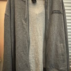Armani Exchange A|X Men's XL Grey Zip-Up Hoodie Sweatshirt Logo Graphic NWT