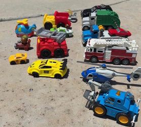 Bundle of toy cars and trucks