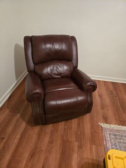 Leather recliner armchair