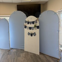 Wooden Arch Backdrop + 3 Fabric Covers