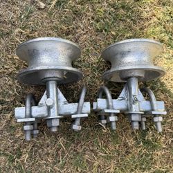 5" Track Wheel Galvanized, 1 7/8" Round Post, 1 7/8" Or 1 5/8" For Chain Link Fence Gate Frame, Chain Link Rolling Gate Track Sliding Gate Rollers,Dou