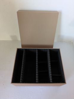 Storage Box Brown Home Organization Box Adjustable Inside Dividers
