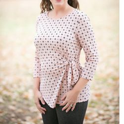 ELLE 3/4 sleeves pink women's top Sz Small