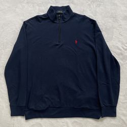 Polo Ralph Lauren Half Zip Sweatshirt Navy Size L