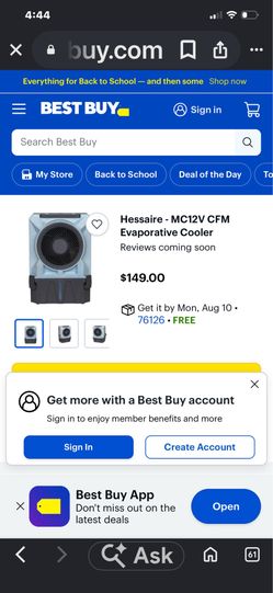 Hessaire portable fan cooler