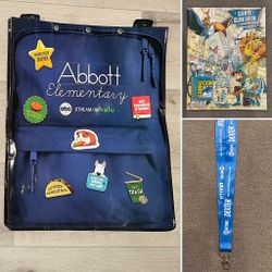 2025 San Diego Comic Con XL Abbott Elementary Tote Bag Backpack, Lanyard + Official Events Quick Guide