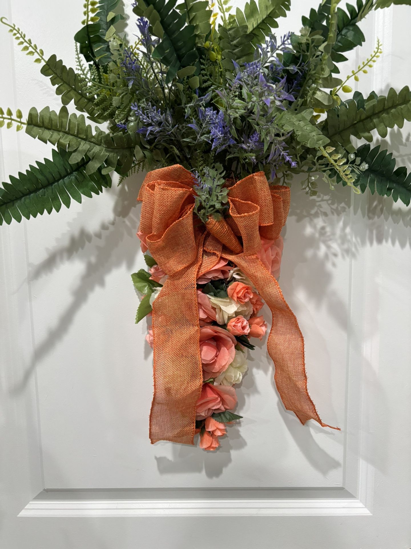 Roses And Ferns Spring Carrot Wreath