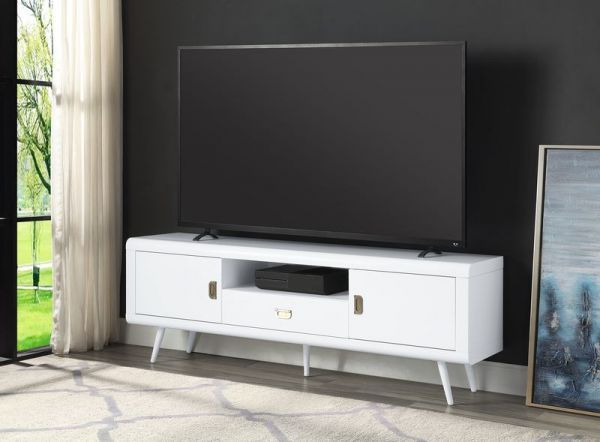 Brand New LED High Gloss White TV Stand