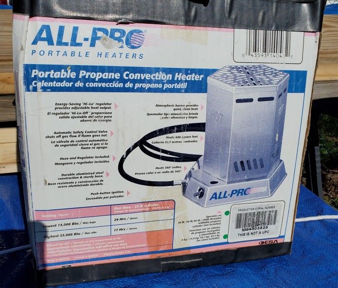 Portable 15-25,000 Btu Propane Heater for Sale in Jacksonville, NC - OfferUp