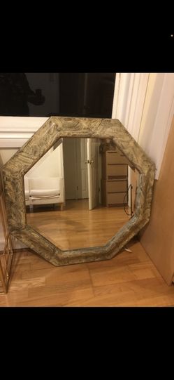 Hexagon Beige Mirror 