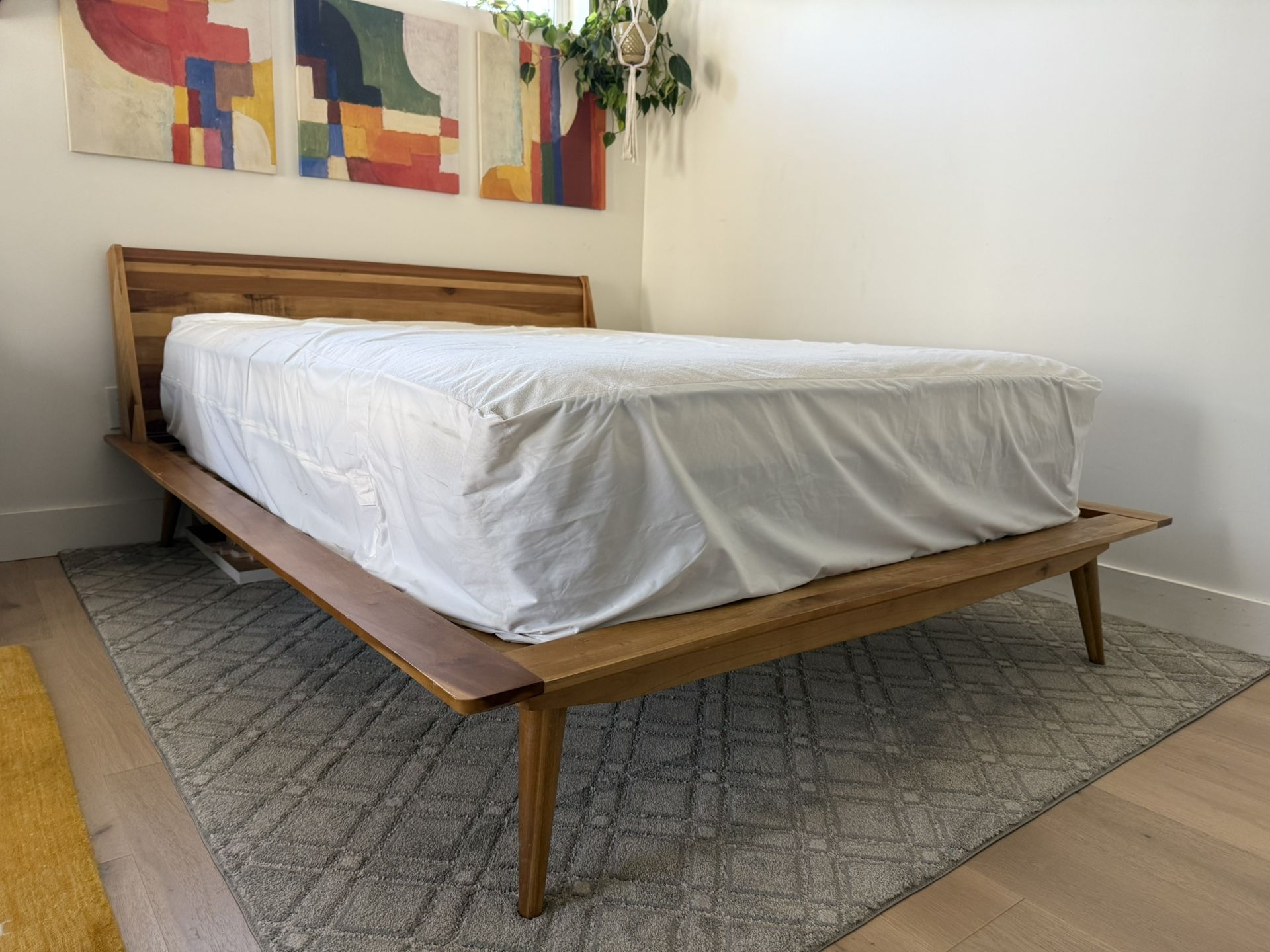 Scandavian Design Queen Bed Frame / Mattress Optional