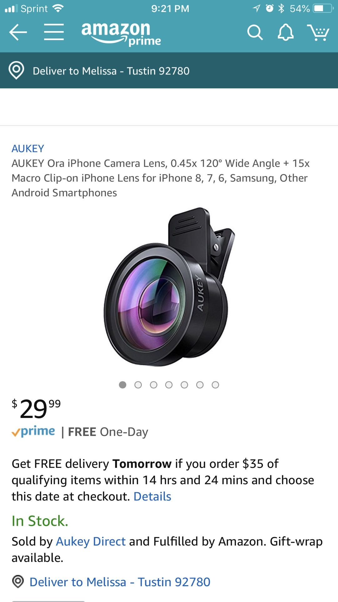 Aukey Ora iPhone camera lens 120* 15x Macro chip