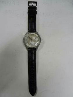 Emporio Armani AR4611 MECCANICO Round Steel Leather Mechanical Watch