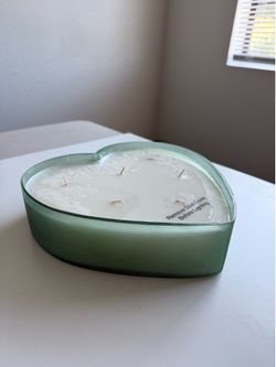 6-wick Pottery Barn Frosted Glass Heart Candle