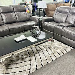 Beautiful Grey Reclining Sofa&Loveseat Available Limited Time Only $999