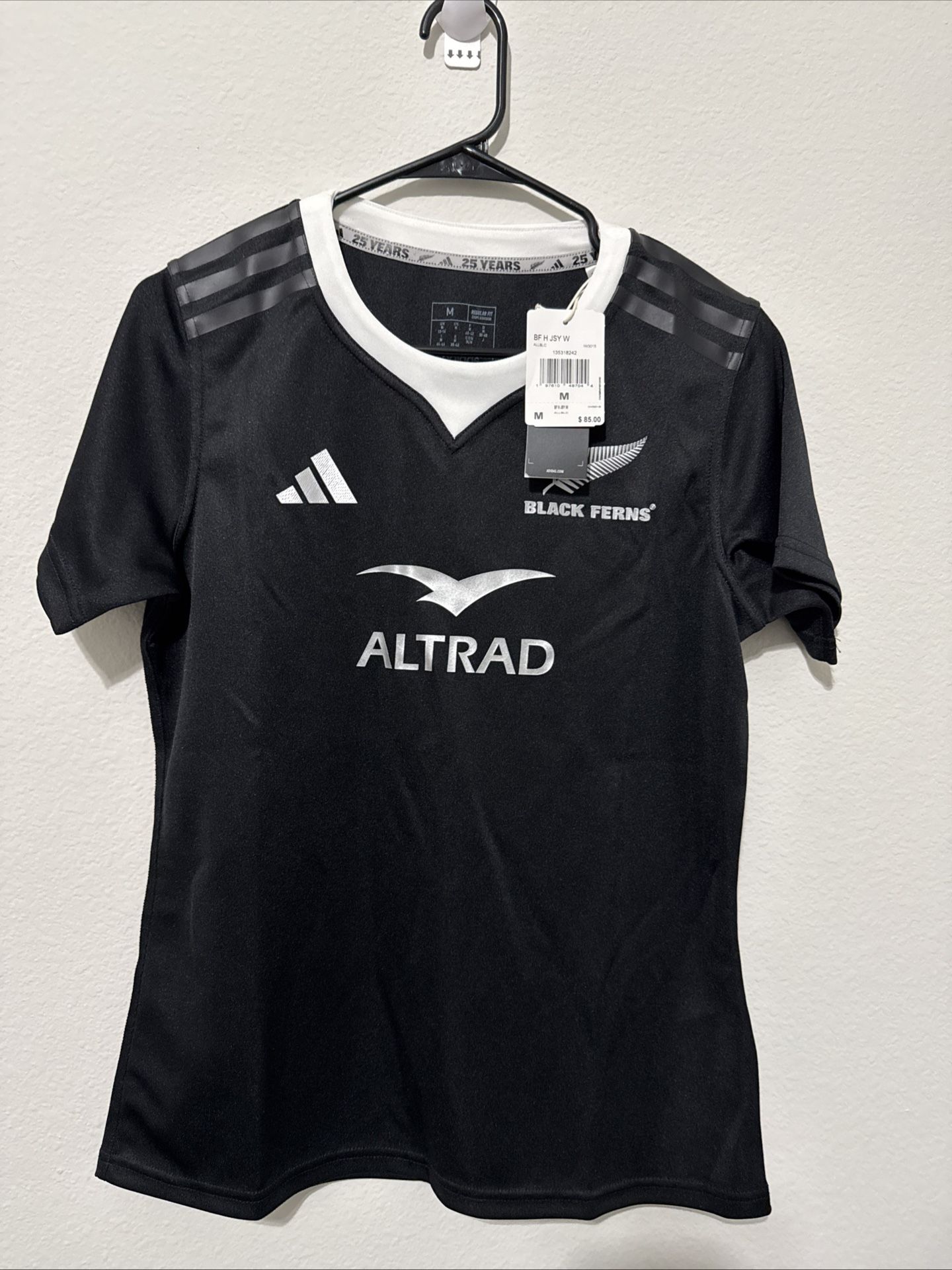 ADIDAS Black Ferns Rugby 2024/2025 Home Supporters Jersey Women’s Medium IW3015