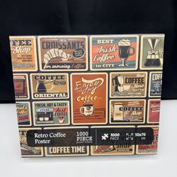 Retro Coffee Poster 1000 Pieces Jigsaw Puzzle 50 cm x 70 cm  NEW - STILL SEALED