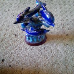 Glass  dolphin Antique