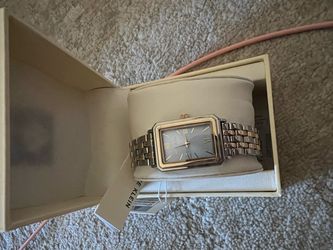 Anne Klein Gold-Tone Rectangle Watch reloj nuevo