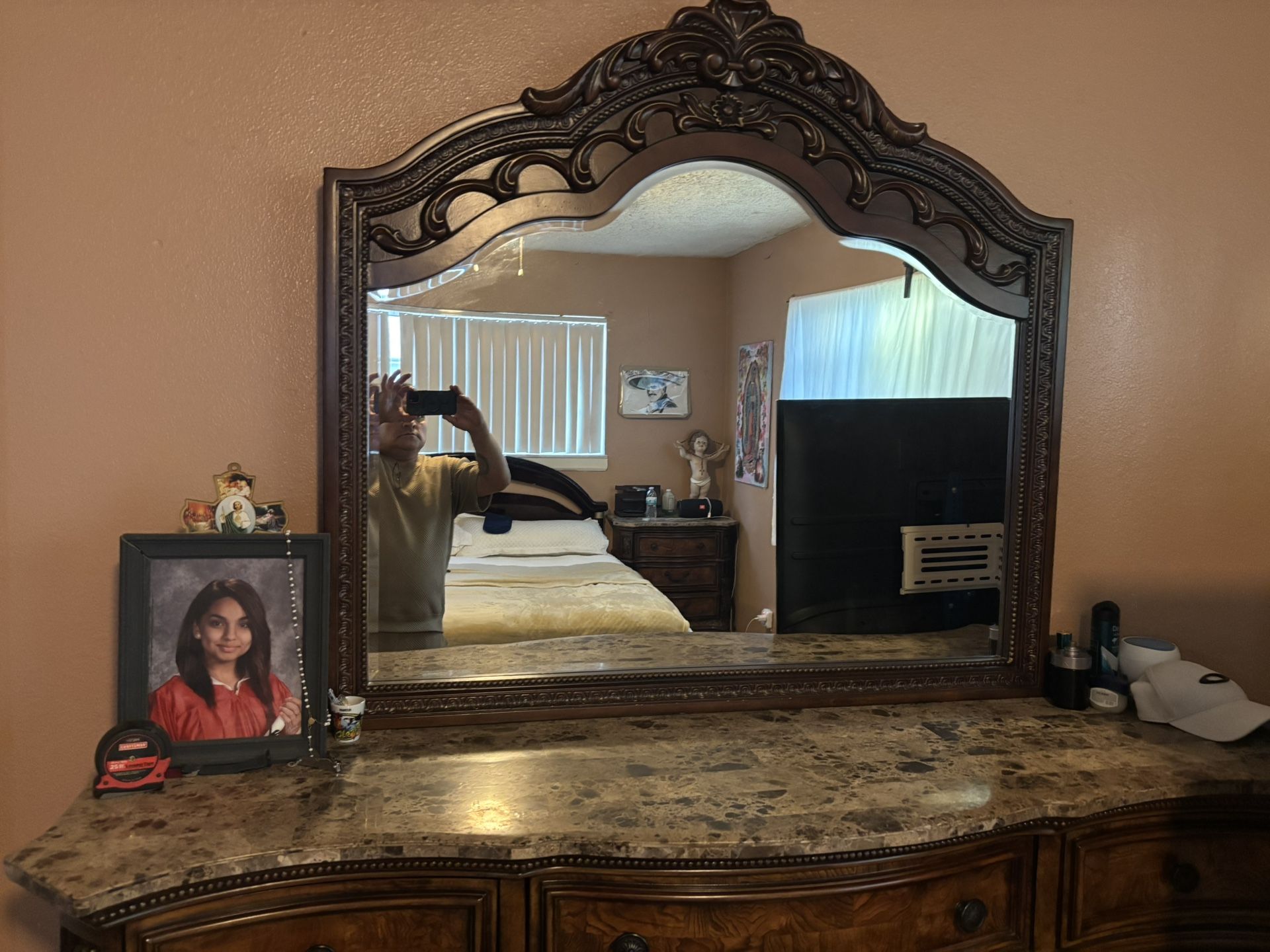 Real Wood Dresser With Mirror Plus One Night Stand 