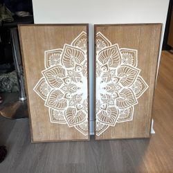 2 Piece Wooden Mandala Wall Art
