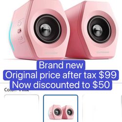 G2000 32W PC Computer Speakers for Gaming Desktop PC Laptop Mac Computer Woofer Speakers Bluetooth USB 3.5mm AUX Inputs RGB Lights Multimedia Speakers