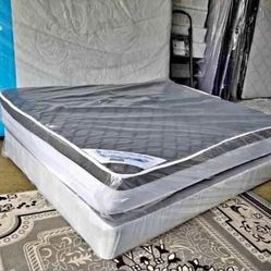 Queen Size bed Set - Frame, Matress & Box Spring
