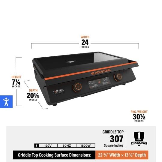 Blackstone E series 22" Electric Tabletop Griddle