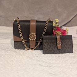 New Michael Kors Purse And Wallet Set