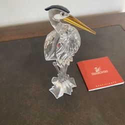 Swarovski Crystal Silver Heron Figurine