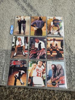 Set of 9 michael jordan cards