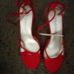 Red Strappy  2 Inch Heels 