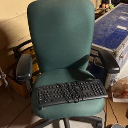 Office Chair And A Keyboard 