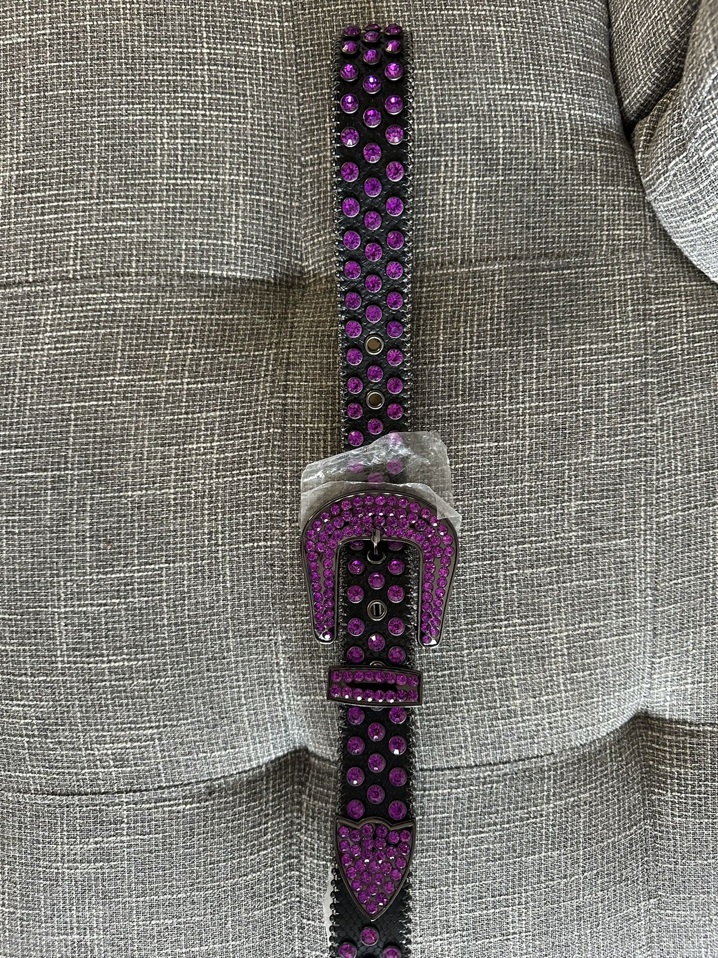 48 Inch Purple Rhinestone Belt