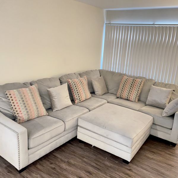 Ashley’s Sectional Gray Suede for Sale in Los Angeles, CA OfferUp