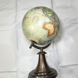 Vintage Style World Globe with Metal Stand Bronze Desktop Home Office Decor