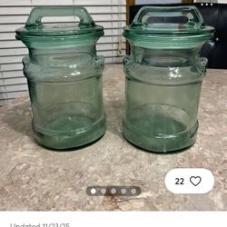 Vintage L.E. Smith Milk Cans 2-piece Jar Set