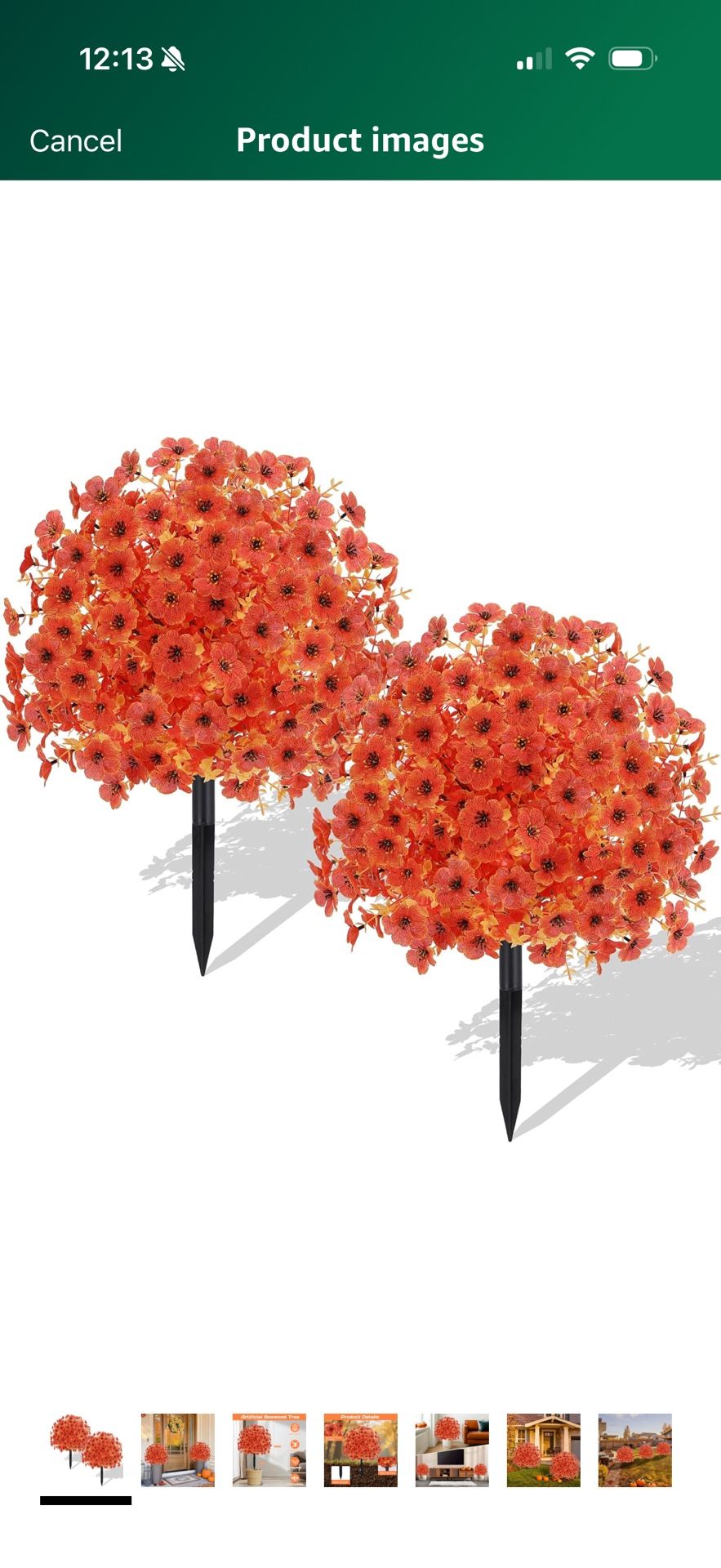 s Set of 2 Artificial Topiary Ball Tree with Flower for Outdoor, Fall Fake Shrubs Bushes with Ground Spikes, UV Resistant Faux Boxwoods Plants for Gar