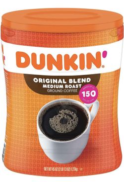Dunkin Donuts Original Blend Medium Roast Ground Coffee, 45 oz.