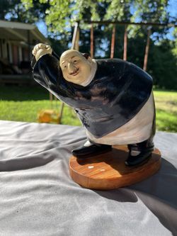 Wine Bottle Holder Plump Chef/Waiter 