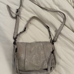 Leather metallic convertible bag