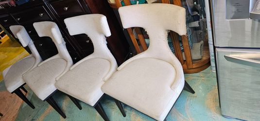 Global Views Dallas Texas Dining Chairs Anvil T Back  -Woven Set Of 4 For Repair fabric